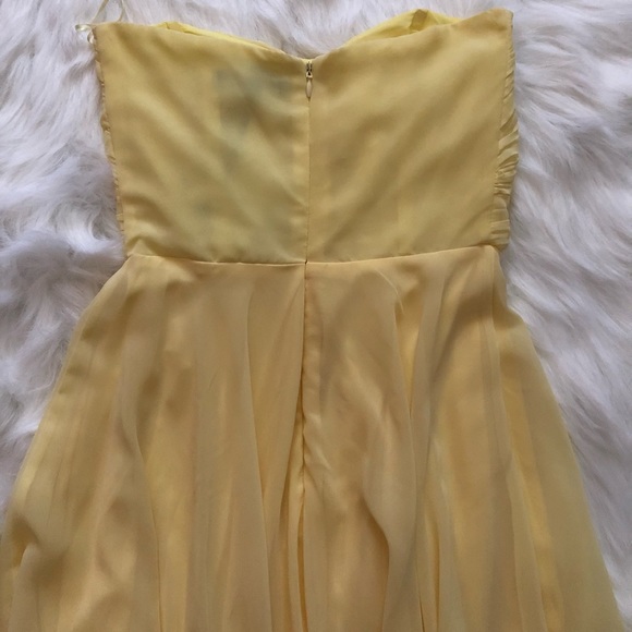 Yellow strapless dress - Picture 4 of 5